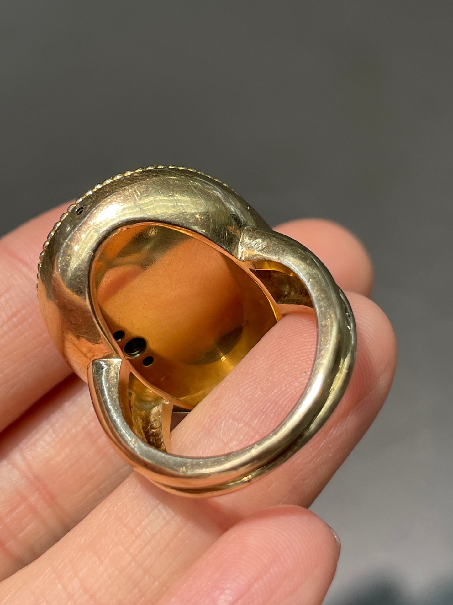 维多利亚 14K 黄金 0.95 CTW 钻石蓝色扭索纹珐琅星光戒指