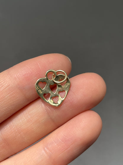 Vintage 14K Gold Stencil Heart Charm