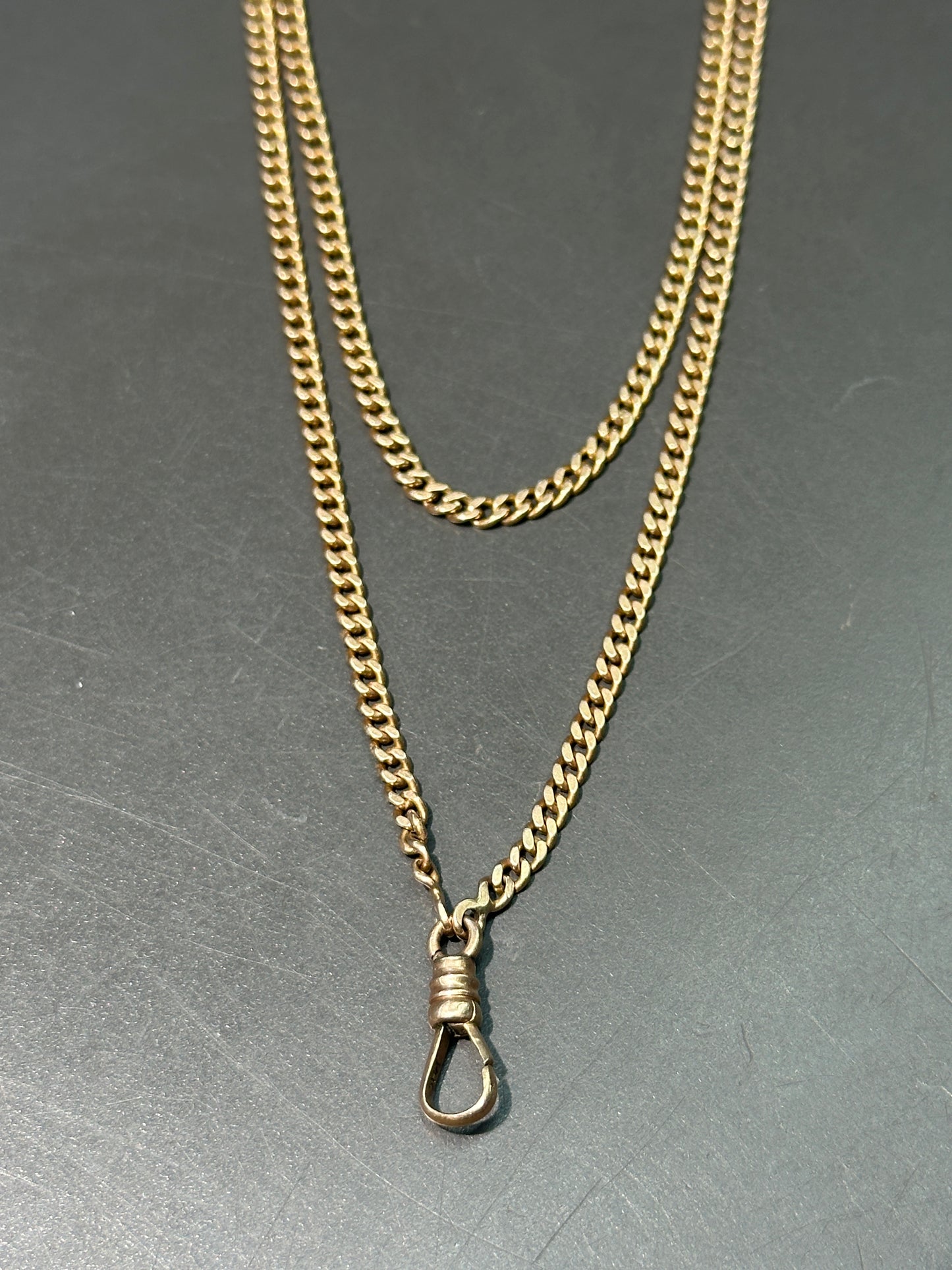 复古 14K 黄金链环 Longuard 表链项链