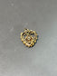 Art Nouveau 14K Gold Enamel Forget Me Not and Daisy Heart Charm