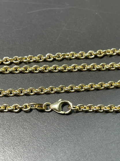 14K Yellow Gold 3.0 mm Rollo Chain Necklace 20.0 inch