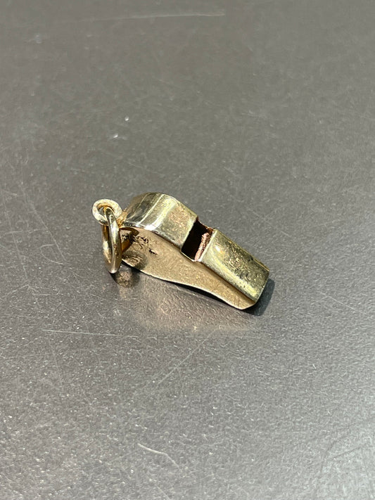 Vintage 14K Gold Mini Whistle Charm