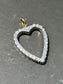 Platinum Elongated Diamond Open Heart Pendant