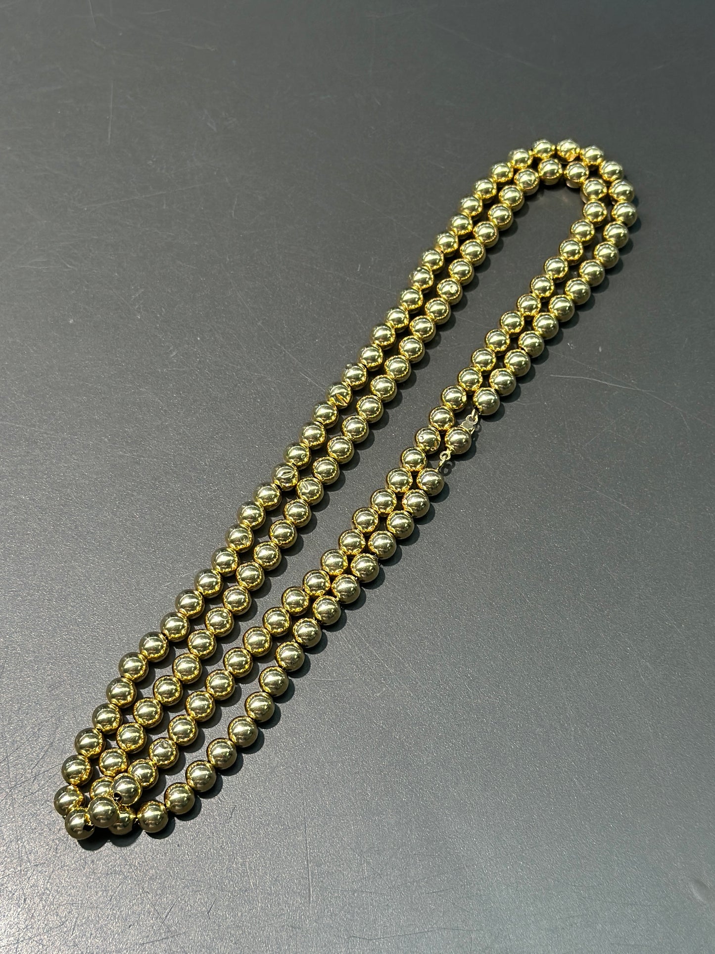 Vintage 14K Gold Bead Necklace