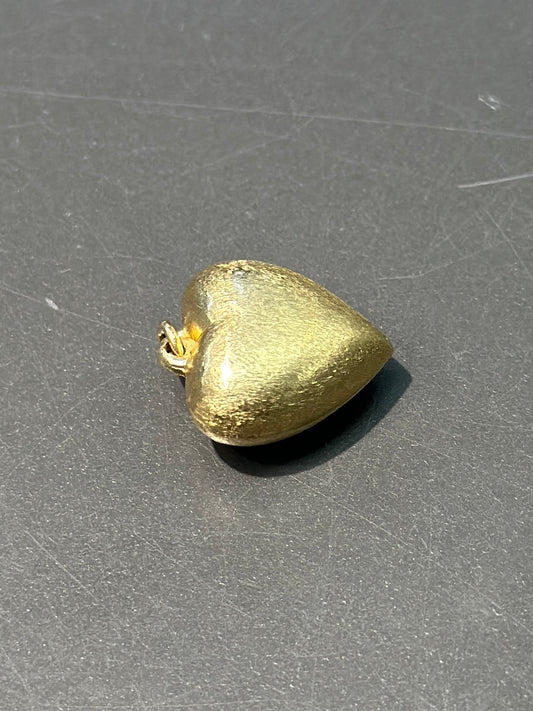 Vintage 14K Gold Hollow Puffy Heart Charm