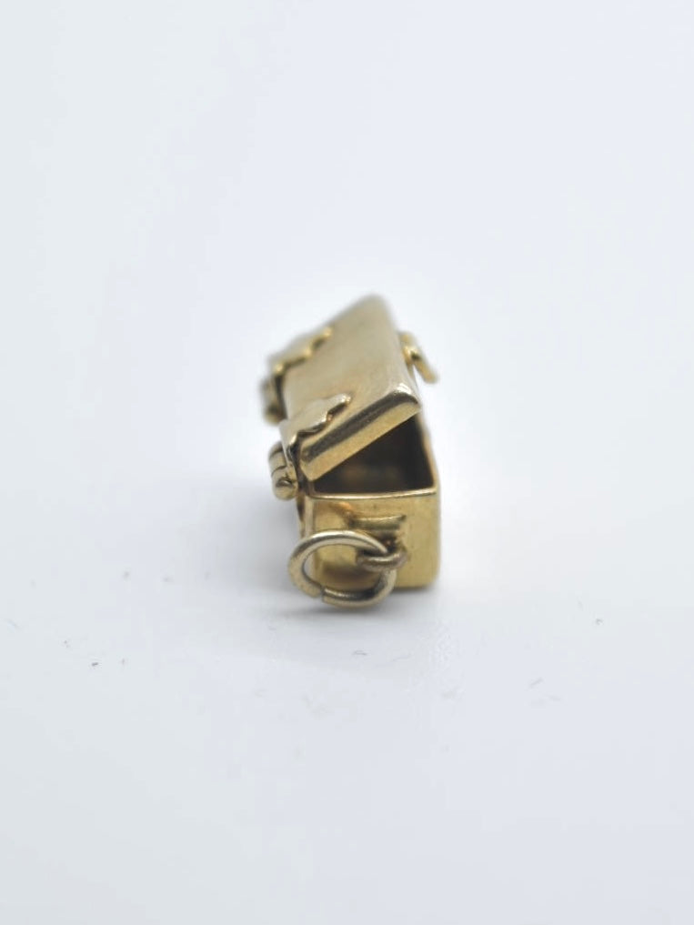 Vintage 10K Gold Articulated “Hope” Treasure Chest Charm