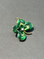 Art Nouveau 14K Gold Enamel Clover Shamrock Charm