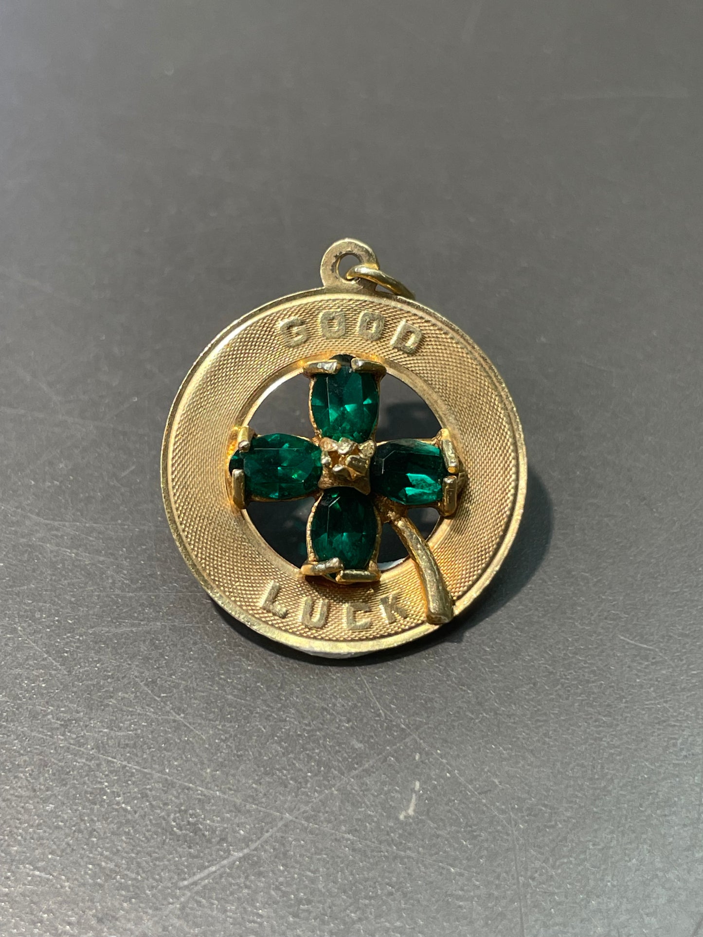 Vintage 14K Yellow Gold Good Luck Clover Charm Pendant