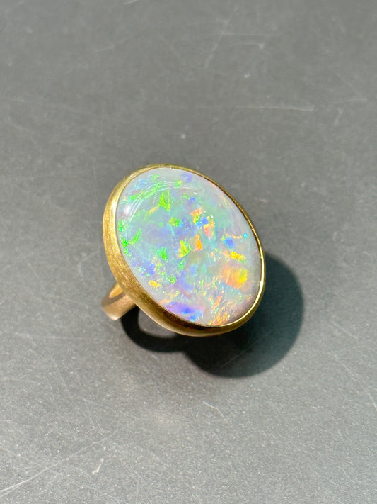 18K Gold Contemporary Opal Ring