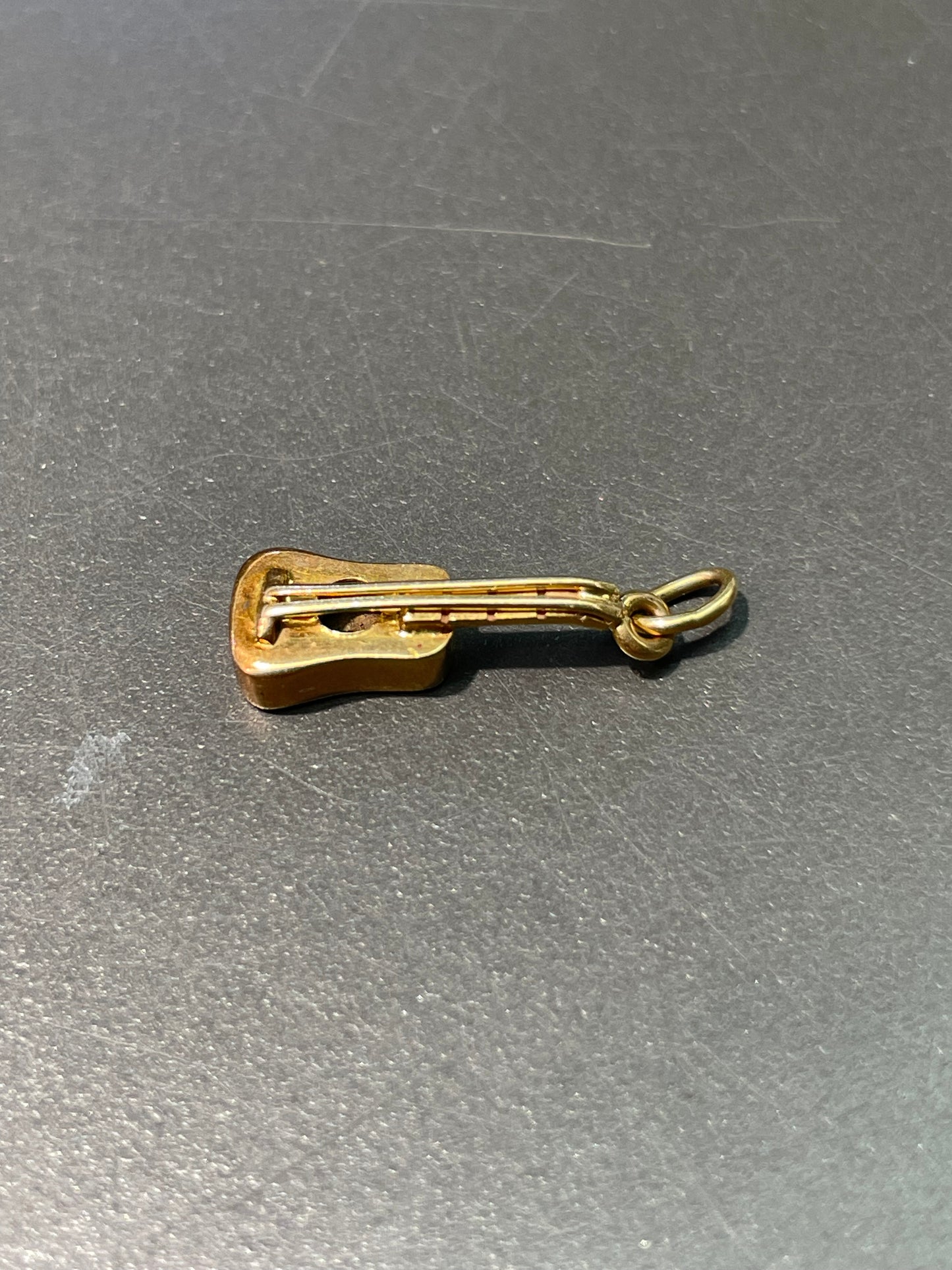 Vintage 14K Yellow Gold Guitar Charm Pendant