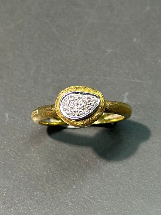 Marco Bicego 18K 金五彩斑斓 Isola 钻石戒指 尺寸 7
