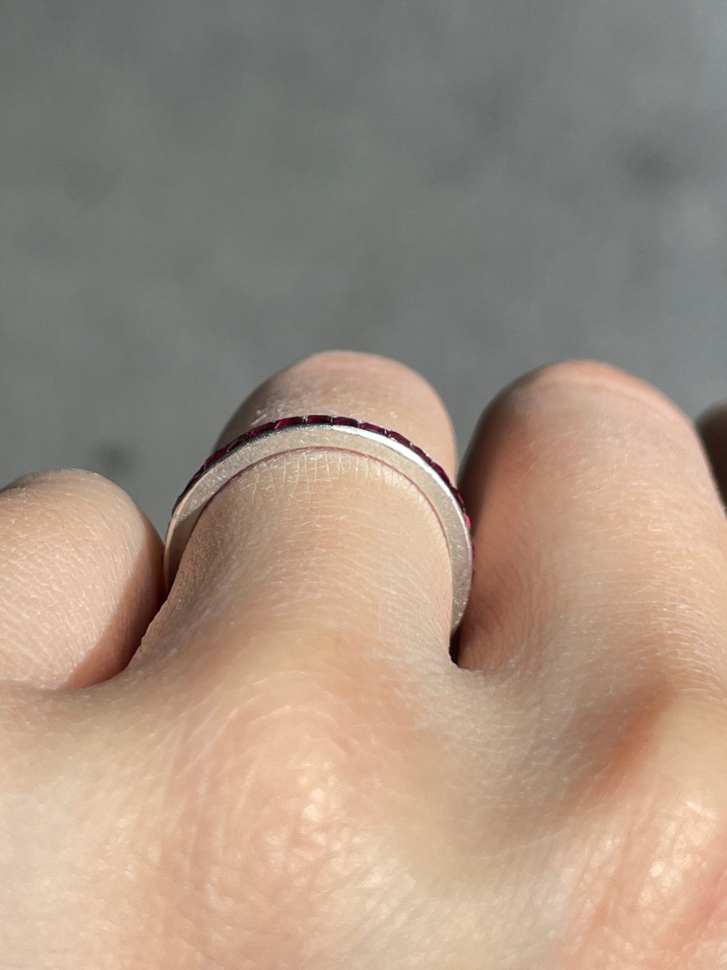Antique French Platinum Ruby Band Ring