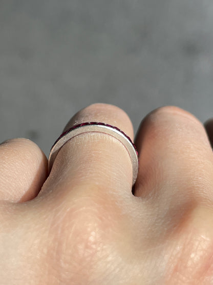 Antique French Platinum Ruby Band Ring