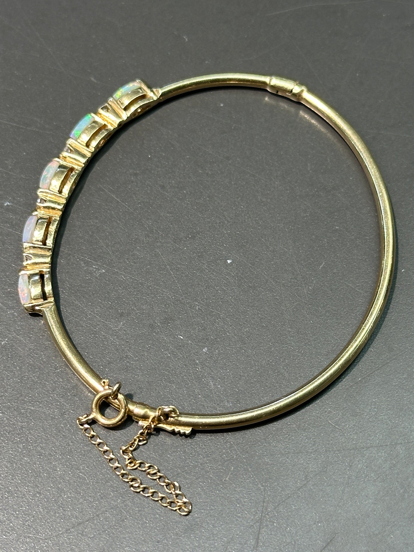 Vintage 14K Gold Opal Diamond Bracelet