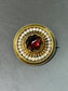 Broche victorienne en or 14 carats avec grenat almandin et perles de graines