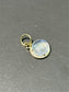 18K Yellow Gold Faceted Moonstone Diamond Crescent Charm