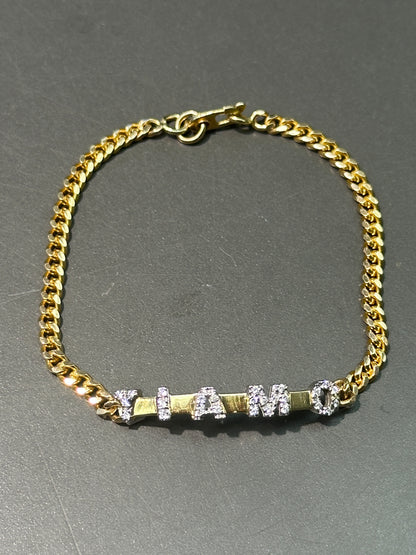 18K 黄金 0.22 CTW 钻石 Ti Amo 链环手链