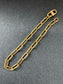 Vintage 18K Gold Solid Paper Clip Chain Bracelet