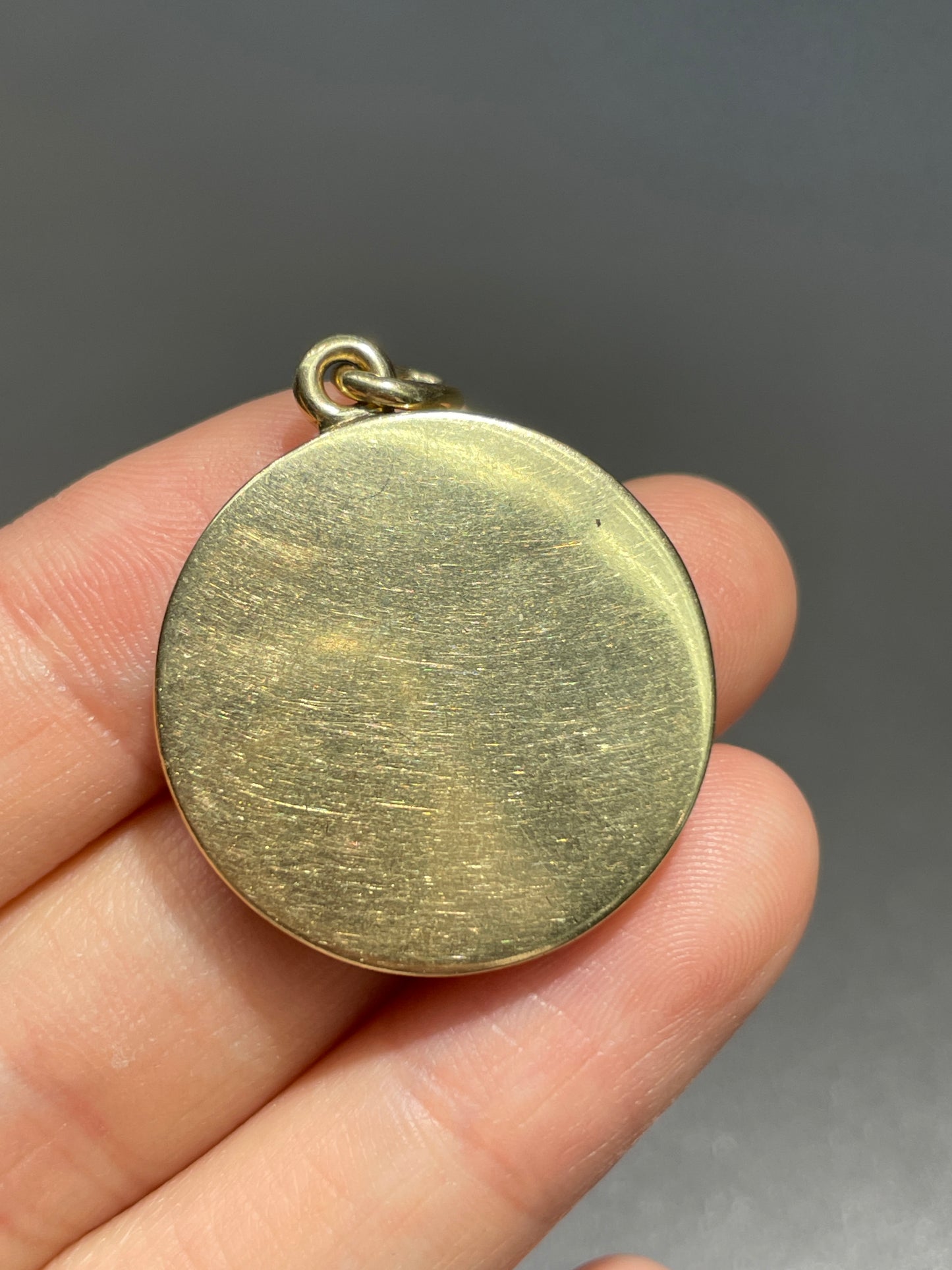 Antique 14K Gold Circle Motif Locket Pendant
