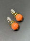 14K Gold Diamond Coral Drop Earring