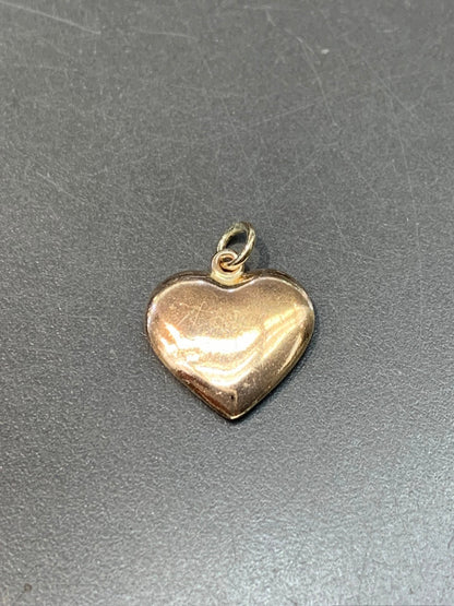 复古 14K 玫瑰金心形吊坠
