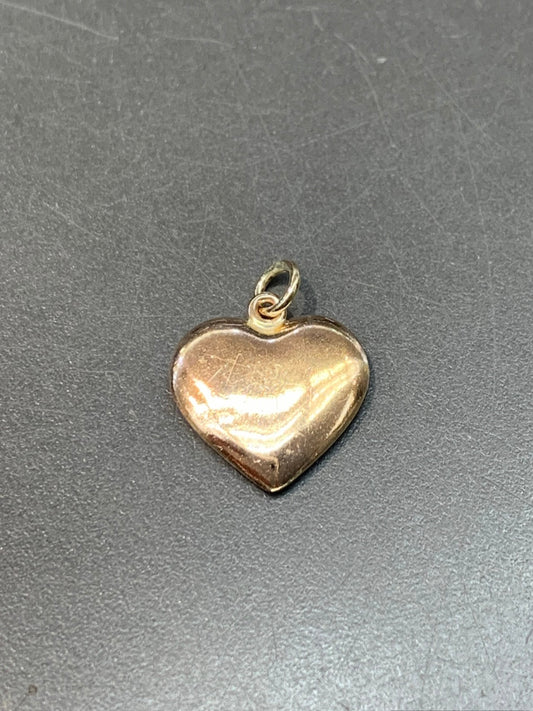 复古 14K 玫瑰金心形吊坠
