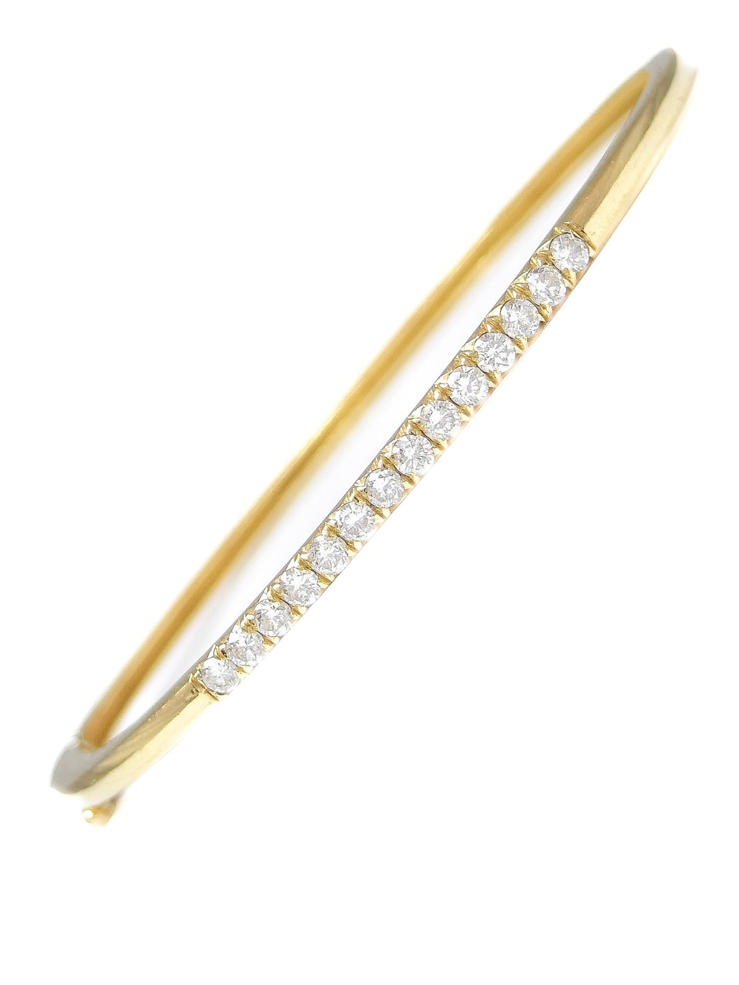 14K Gold 0.98 CTW Diamond Bangle Bracelet