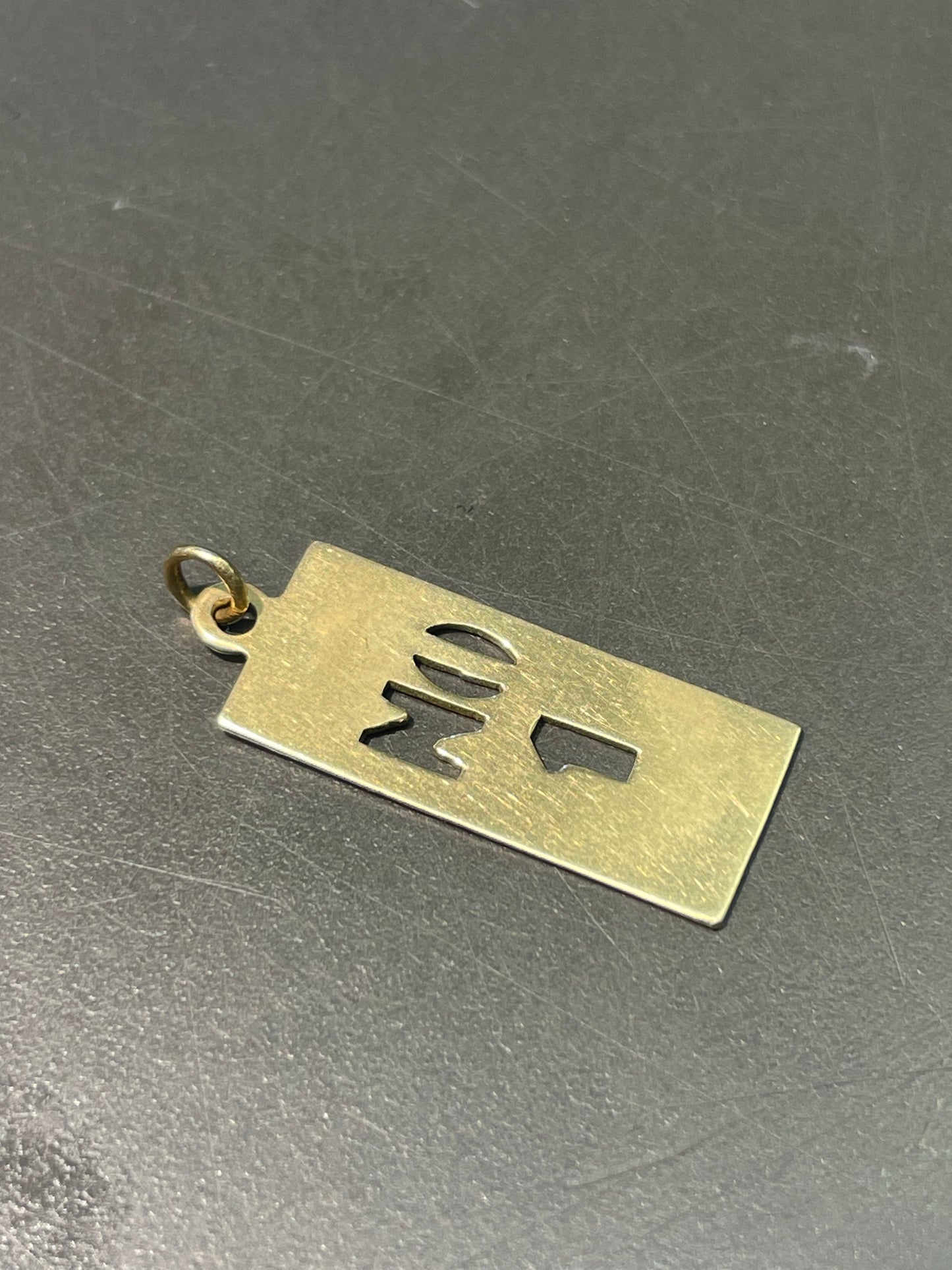 复古 14K 黄金 1 号狗牌吊坠