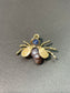 Antique 14K Gold Natural Pearl Star Sapphire Spider Charm