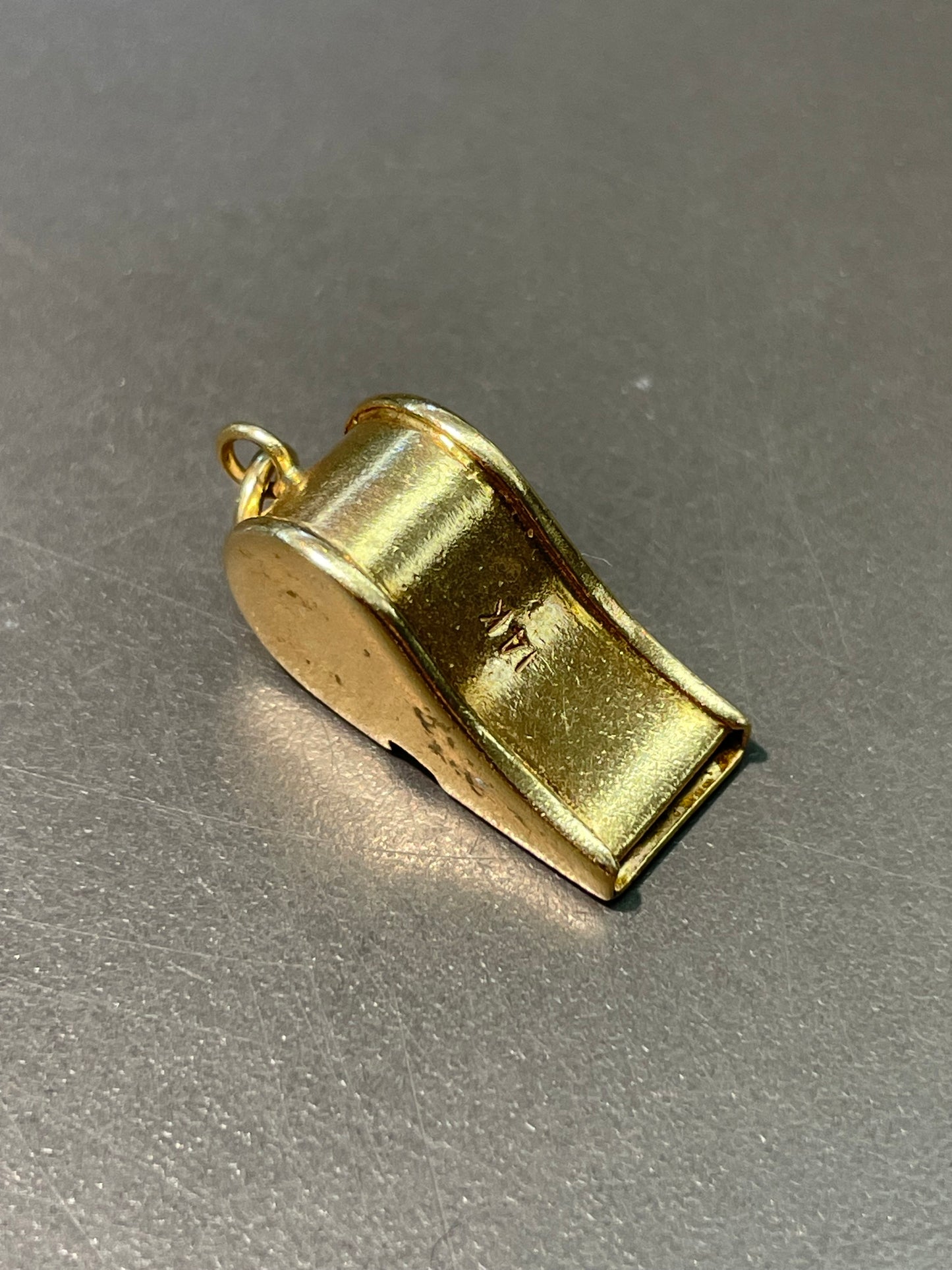 复古 14K 金哨子吊饰