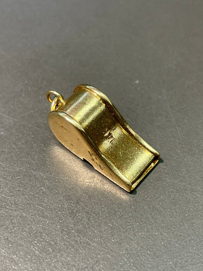 复古 14K 金哨子吊饰
