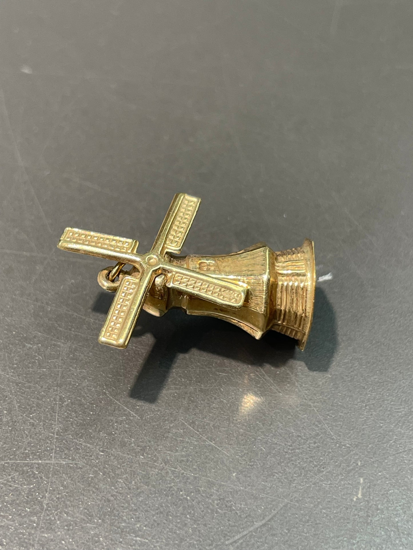 Vintage 14K Yellow Gold Articulating Dutch Windmill Charm Pendant