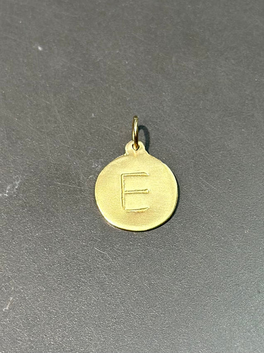 14K Gold “E” Letter Charm