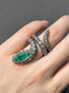 Bague serpent émeraude et diamant en or victorien 15 carats SZ 6.5