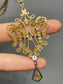 Edwardian 18K Yellow Gold Black Opal 2.3 CTW Diamond Motif Pendant Necklace