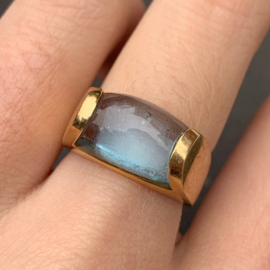 18K Gold Blvgari Tronchetto Topaz Ring Size 5