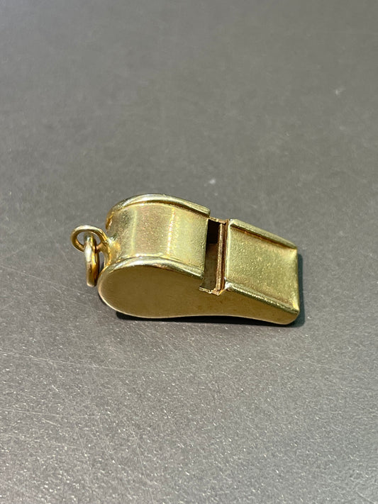 复古 14K 金哨子吊饰