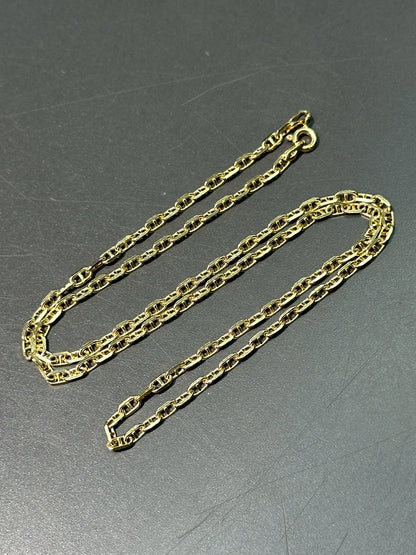 14K 黄金 3.0 毫米实心锚项链