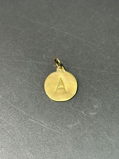 复古 14K“A”字母吊饰