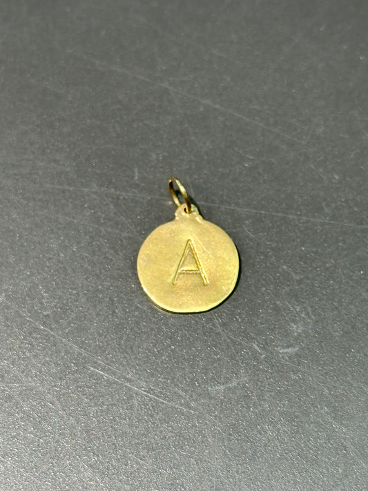 复古 14K“A”字母吊饰