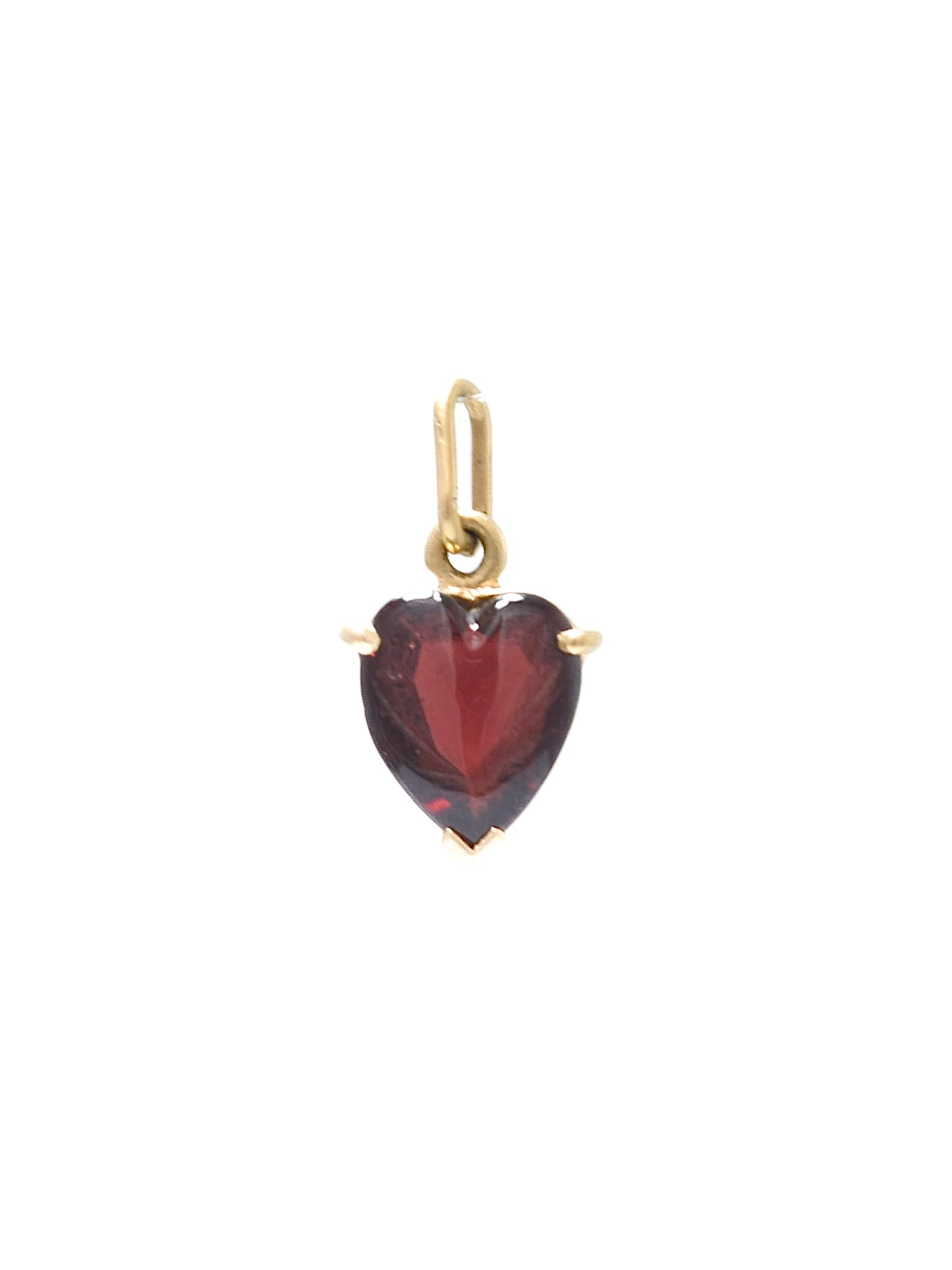 Vintage 14K Gold Garnet Heart Charm