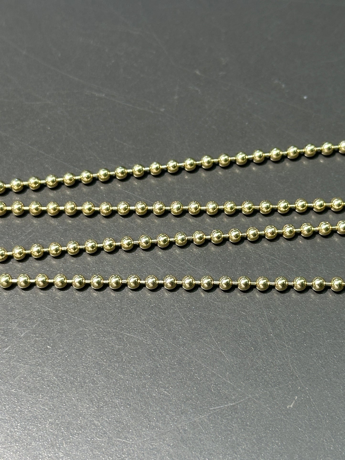 14K 金平珠链项链 20.0 英寸
