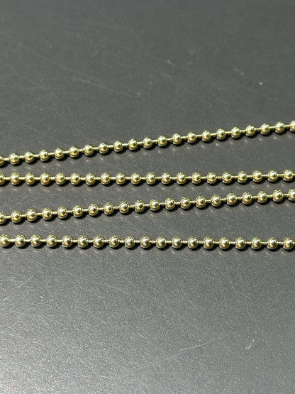 14K 金平珠链项链 20.0 英寸