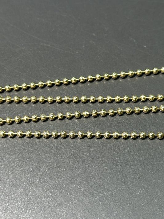 14K 金平珠链项链 20.0 英寸