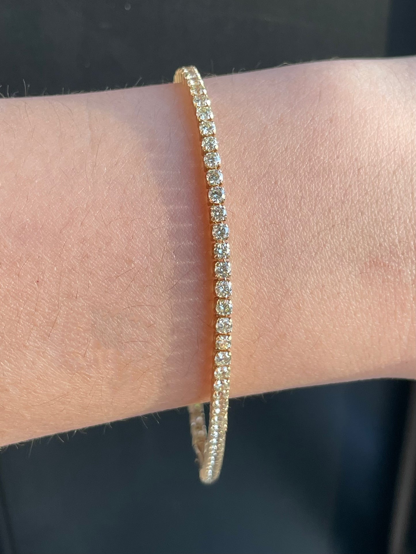 14K Yellow Gold 3.00 CTW Diamond Tennis Bracelet