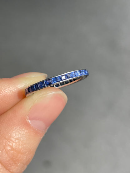 Antique French Platinum Sapphire Band Ring
