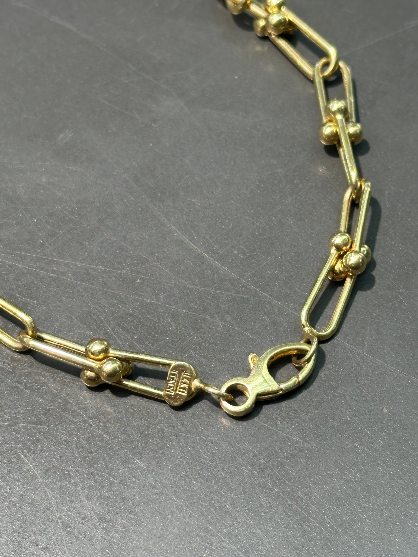 14K Yellow Gold Semi-Hollow Hardware Chain Necklace
