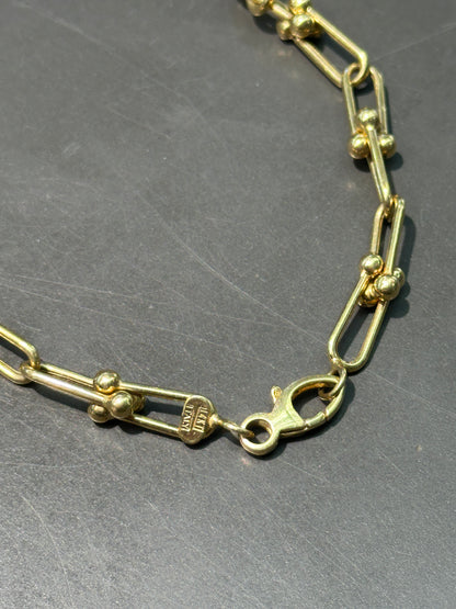 14K Yellow Gold Semi-Hollow Hardware Chain Necklace
