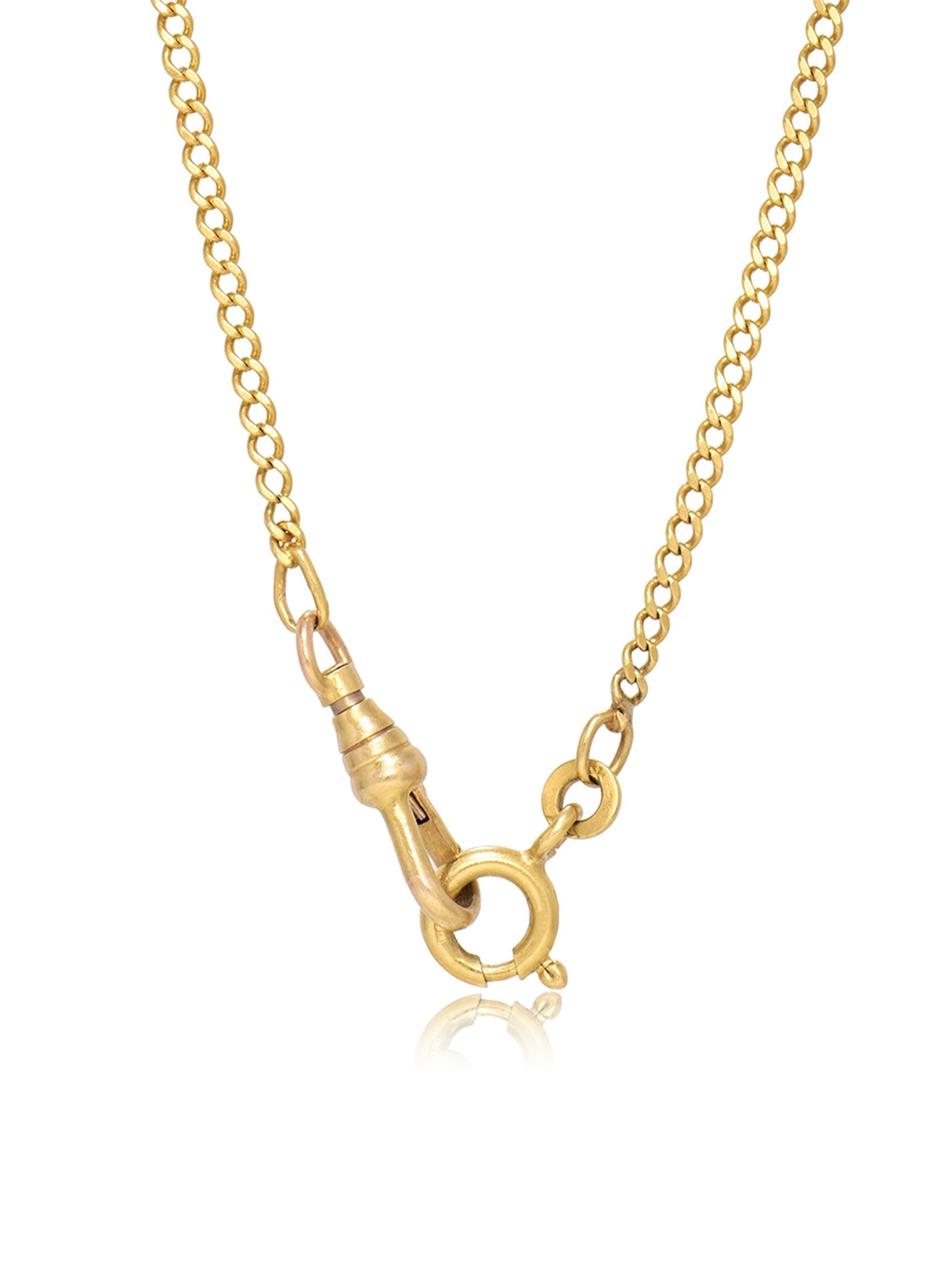 Vintage 18K Gold 2.5 mm Curblink Watch Chain Necklace