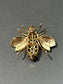 Broche pendentif abeille saphir en or 14 carats vintage